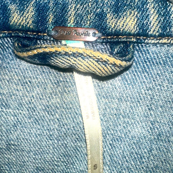 Y2K Vintage Free People Grunge Style acid wash Denim Jacket women size s - Picture 3 of 6